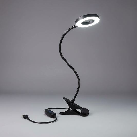 48 LED Gooseneck Desk Lamp | Adjustable Brightness Clip Light