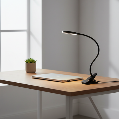 48 LED Gooseneck Desk Lamp | Adjustable Brightness Clip Light