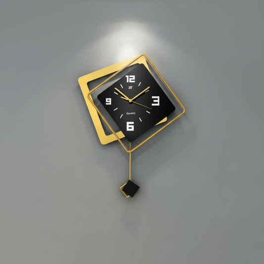 Geometric Swing Wall Clock | Artisan Decorative Timepiece