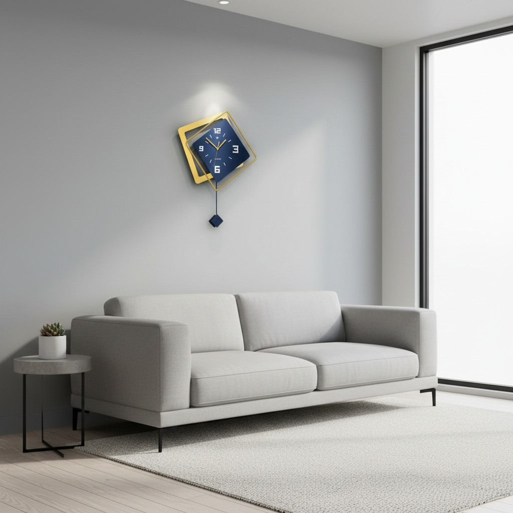 Geometric Swing Wall Clock | Artisan Decorative Timepiece