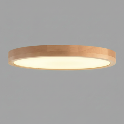 Elegant Round Flush Mount Ceiling Light | LED Wooden Fixture