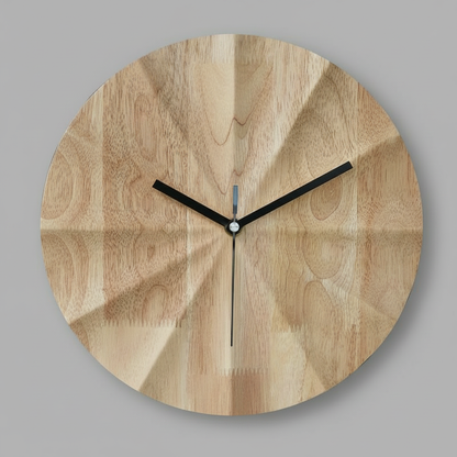 AuraClock | Large Modern Wall Clock Decor in Natural Wood